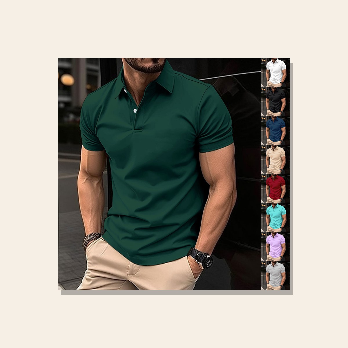 Gents Summer Lapel Polo Shirt studio-ready real Velvet Souk product product photo