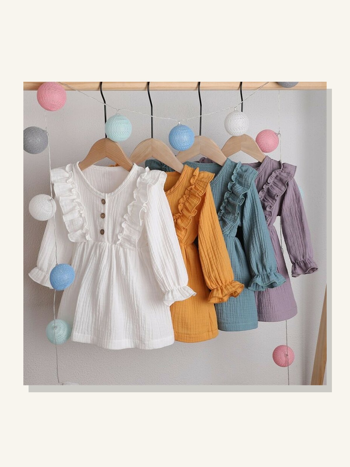 Girls Cotton Everyday Dress solid studio product photo for Velvet Souk UAE